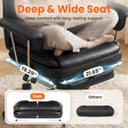 NEO Chair Big and Tall Offie Chair Gaming Computer Chair High Back Heavy Duty Desk Chai with Lumbar Support Adjustable Recliner Footrest Wide Seat Leather Executive Home with Wheels (Leather Black)