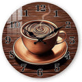 Kitchen Wall-Clocks for Farmhouse Deco - Coffee Cup Clock Battery Operated 12 inch - Rustic Wall Clock Silent Non Ticking for Office Bedroom Living Room