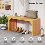 Giantex 36" Bamboo Dining Bench, 660Lbs Capacity, 2-Person Kitchen Table Bench for Living Room, Bedroom, Bathroom, Entryway Hallway, Front Door, End of Bed, Indoor Outdoor Use, 2 Pack