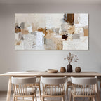 Azatyam Neutral Abstract Wall Art for Living Room Decor Modern Brown Minimalist Canvas Prints Artwork Picture Cream White Gray Brush Stroke Painting for Bedroom Dining Room Office Decor 20" x 40"