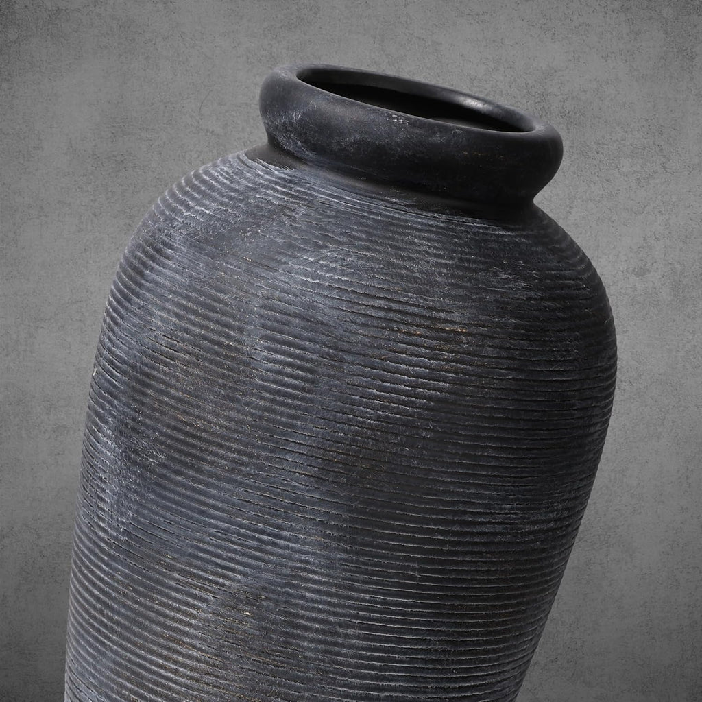Starttag Large Ceramic Rustic Vase, 11 inch Farmhouse Flowers Tall Vase Vintage Texture Pottery Floor for Indoor Table, Centerpieces, Living Room Home Decor, Bronze