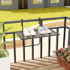 Tangkula Balcony Railing Table, Outdoor Folding Hanging Table with Metal Frame, Space-Saving Bar Serving Table Fits Railings Up to 2.4” Thick for Patio, Porch, Deck