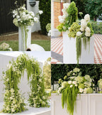 12 Pcs Neon Green Preserved Hanging Amaranthus Flowers - 23" Cascading Dried Flower Tassels for Wedding Arch, Floral Garland, Vase Arrangements & Home Decor