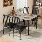 IDEALHOUSE Dining Table Set for 4, Kitchen Table Set of 4 with Upholstered Cushion Chairs, Dining Room Table Set with Kitchen Chairs, Easy to Assemble, Suitable for Apartment - (Cloud Gray)