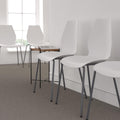 Flash Furniture Hercules Series Modern Plastic Stacking Event/Waiting Room Chairs, Ergonomic Lobby Chairs with Contoured Seats, Set of 5, White/Silver