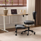 Ergonomic Cross Legged Chair, 360¡ã Swivel Meditation Chair with Wheels, Height Adjustable Seat for ADHD, Wide Criss Cross Legged Office Chair with Lumbar Support, Kneeling Chair