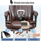 NOBLEMOOD 6-Point Massage Office Chair, Big and Tall Executive Office Desk Chair with Heating Function, PU Leather Ergonomic Office Chair with Footrest, Adjustable Height & Reclining Backrest