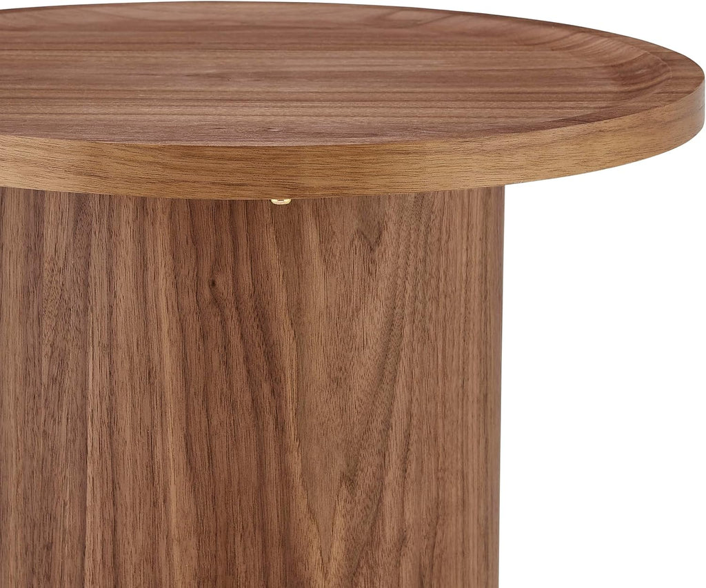 Euro Style Boden 24" End Table | Modern Minimalist Sculptural Accent Table | Ideal for Home, Office, or Lounge Spaces | Walnut