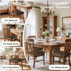 Chair Cushions for Dining Chairs Set of 4 Durable D-Shaped Seat Cushions with Non-Slip Backing Secure Ties Thick Cozy Seat Pad for Kitchen Dining Room Office(18x16.5x3in Coffee)