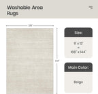 Valenrug Area Rugs 9x12 Living Room - Stain Resistant 9x12 Area Rugs for Living Room, Non Slip Backing Printed Rugs for Bedroom, Folable Machine Washable Rugs (9'x12', Beige)