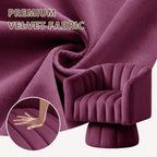 YSICK Swivel Accent Chair,360°Swivel Barrel Chairs, Mid-Century Chair with Wide Upholstered, Modern Velvet Fabric, Round Armchair for Living Room, Lounge, Bedroom, Purple