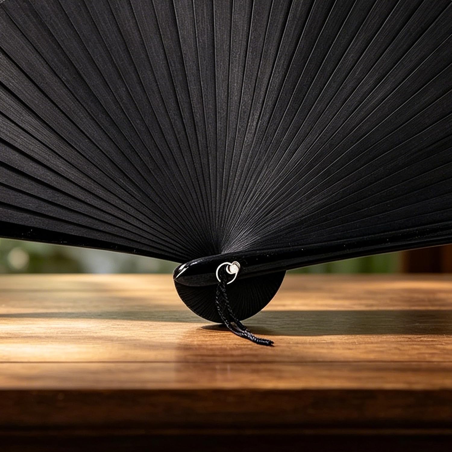 8.27 Inches Bamboo Folding Hand Fan, Chinese Japanese Retro Style Portable Quiet Fan, Elegant Gift for Women, Black