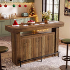 Tribesigns 63" Bar Table, 4-Tier Counter Height Pub Table with Footrest and Storage Shelves, Modern Home Bar Unit, Coffee Bar Cabinet Liquor Furniture for Kitchen, Bistro, Basement