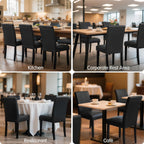 CHUN YI Dining Chairs Set of 4, Faux Leather Dining Room Chairs, Upholstered Parsons Chairs for Kitchen with Sturdy Wood Legs, Black (Only Chair)