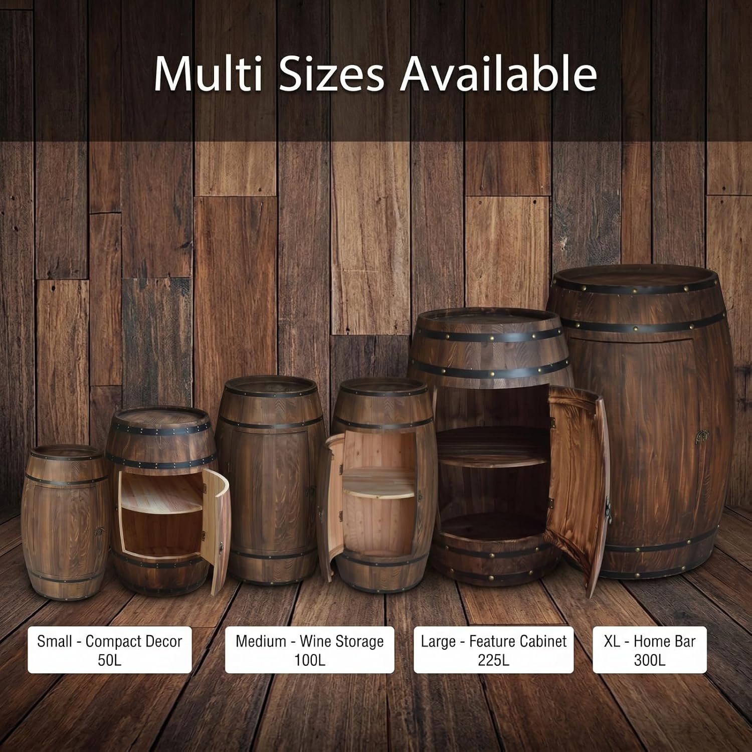 Wooden Whiskey Barrel Table Multi-Functional Wine Barrel Table For Living Room Bedroom Balcony Farmhouse Bar And Rustic Home Decoration With Solid Wood Structure (31.5×18.9×13.8in/80×48×35cm)