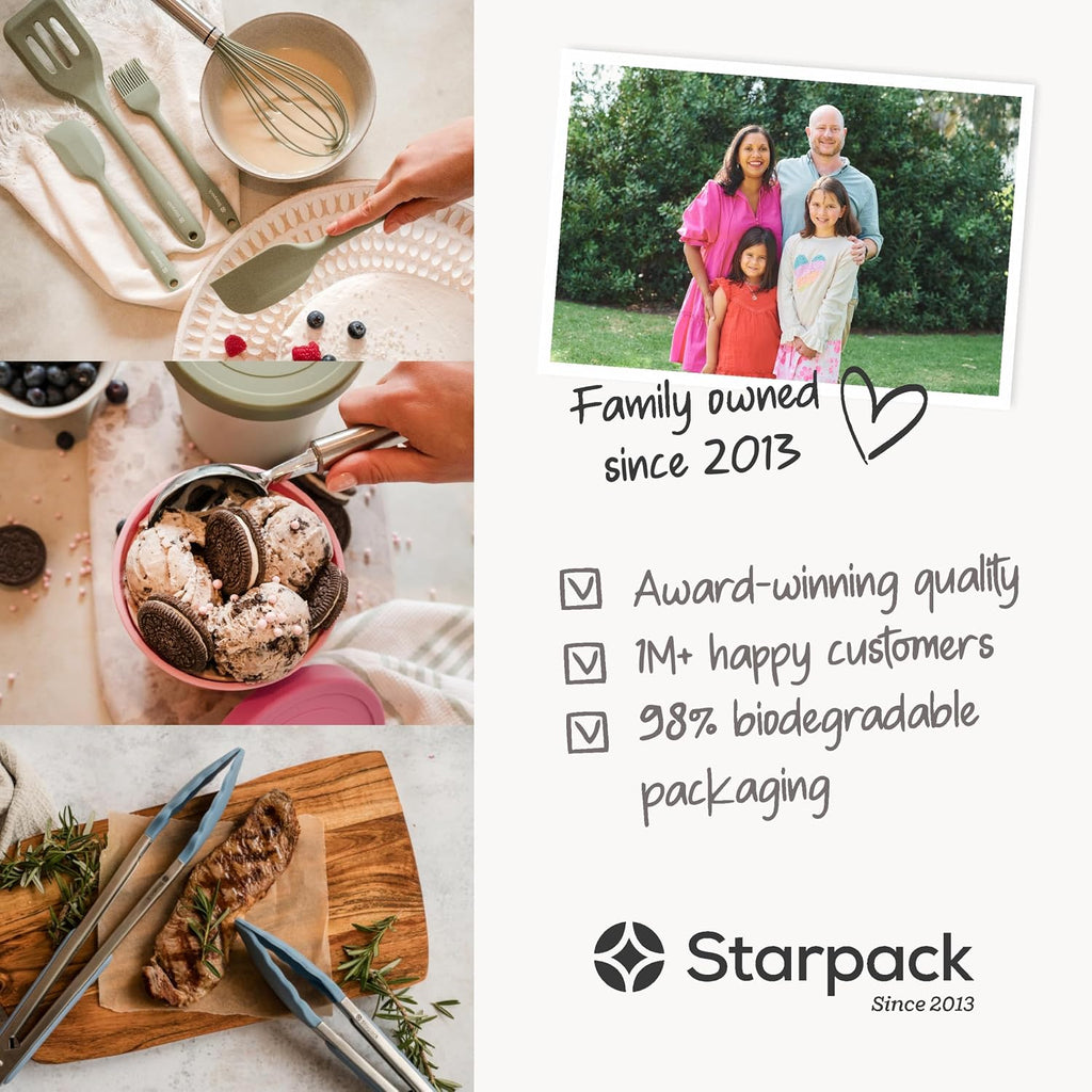 StarPack Freeze The Day Homemade Ice Cream Containers (2-Pack, 1 Quart) - Airtight Silicone Lids, BPA-Free Reusable Ice Cream Freezer Containers with Lids, Stackable, Lavender & Mint