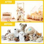Stuffed Animal Storage & Organizer – Wooden Zoo Cage Display Shelf for Large Plush Toy Storage, Kids Room & Bedroom Decor