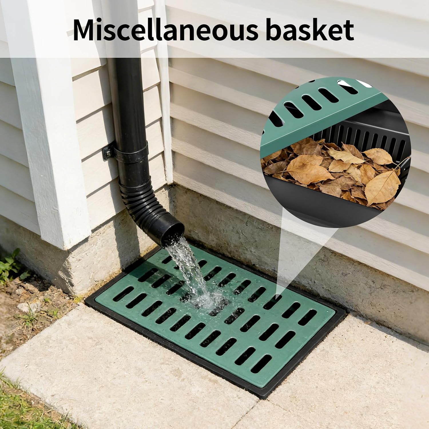 Square Catch Basin with Fiberglass Grate & Debris Basket PE Integrated Rainwater Well Infiltration Collection Well Municipal Pipeline & Commercial Use