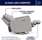 babyGap Harlowe Power Recliner with USB-A & Charging Port by Delta Children - Greenguard Gold Certified – Stain-Resistant Performance Fabric is Oeko-TEX Standard 100 Certified, Ash