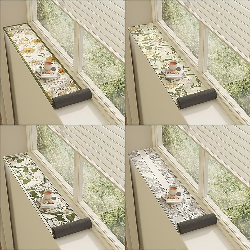 Window Sill Cushion Length 24 36 50 80 in, Ledge Decor Protector Mat, Windowsill Protector Mat for Kitchen Countertop/Offices/Balconies(B,L 60IN X W 6IN)