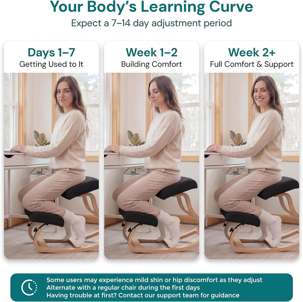 NYPOT Ergonomic Kneeling Chair with Adjustable Seats - Knee Chair for Posture Correction & Kneel Rocking Stool for Desk - Back Pain Relief and Support for Home and Office