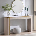 OKD Modern Fluted Console Table, 63" Long Narrow Entryway & Sofa Tables for Hallway, Tall Accent Table Behind Couch for Foyer Living Room, White Alder