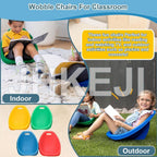 Rocker Chairs for Classroom, Portable Floor Seating with Back Support, Flexible Classroom Seating for Elementary, Plastic Reading Chair, Sensory Wobble Chair, Fun Scoop Egg Chair Indoor, (Blue,4)