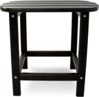 Polywood Classic Adirondack Chair & South Beach Side Table Bundle, Black