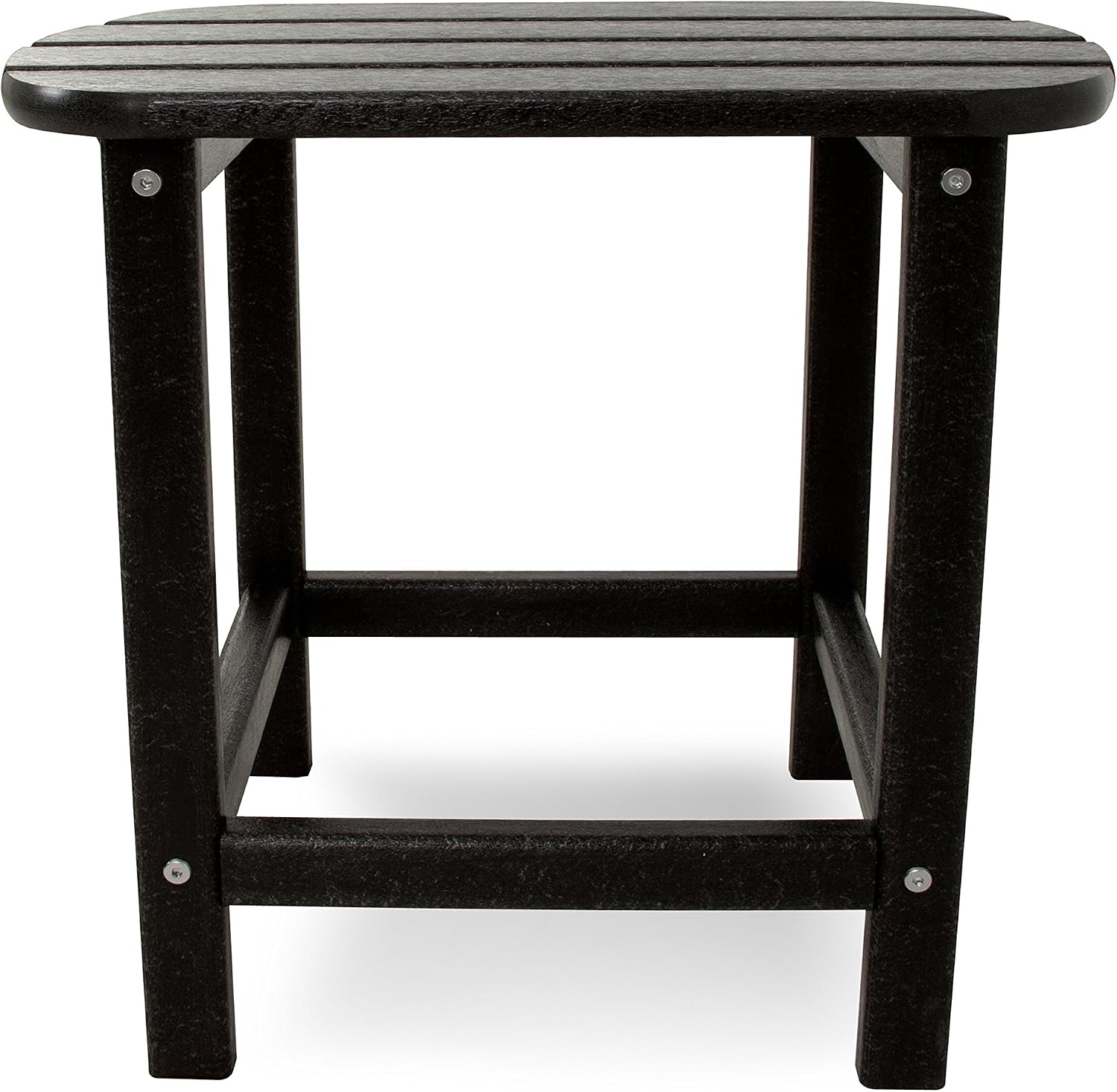 Polywood Classic Adirondack Chair & South Beach Side Table Bundle, Black