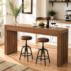 Tribesigns 63" Bar Table, Farmhouse Counter Height Pub Table for 4, Rectangular High Top Home Bar for Kitchen, Dining Room & Small Spaces, Rustic Brown