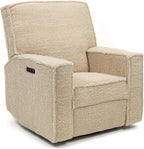 Storkcraft Texas Nursery Power Recliner Swivel Glider – Oeko-TEX 100 Certified, Nursery Rocking Chair with Push-Button Electronic Recline Function, USB-A and USB-C Charging Ports (Vanilla Sherpa)