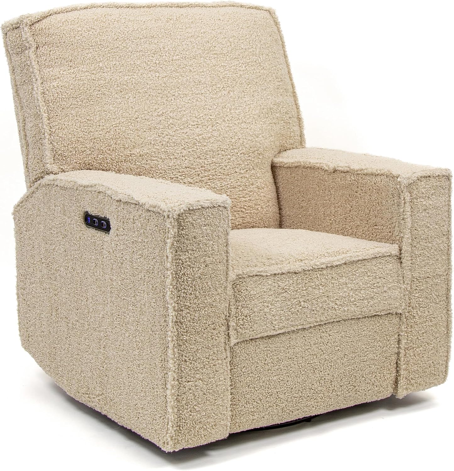 Storkcraft Texas Nursery Power Recliner Swivel Glider – Oeko-TEX 100 Certified, Nursery Rocking Chair with Push-Button Electronic Recline Function, USB-A and USB-C Charging Ports (Vanilla Sherpa)