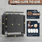 INTERGREAT Metal Storage Cabinet with Locking Doors, Lockable Steel Storage Cabinets with 2 Doors and Shelves, Black Metal Cabinets with Lock, Small Steel Cabinet for Office, Garage, Home, Shop