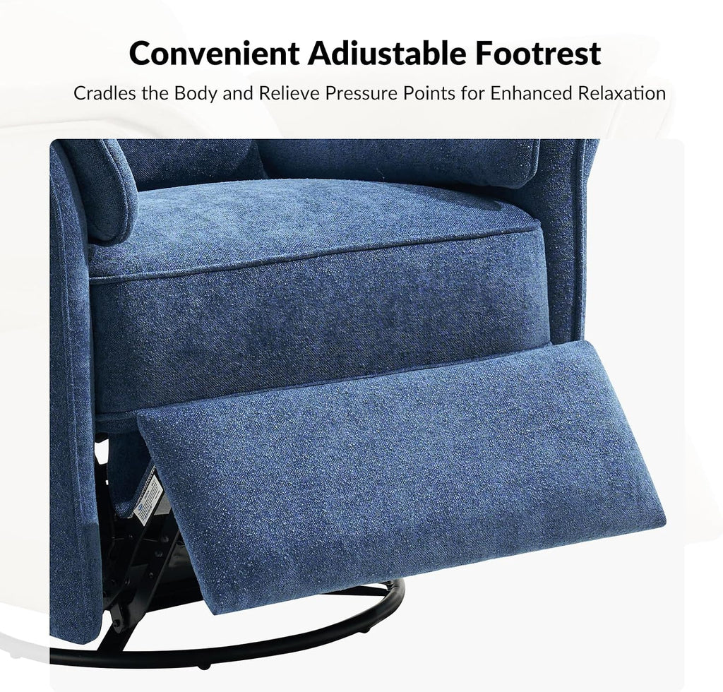 Modern Power Swivel Rocker Recliner Chair with USB Port and Storage Bags, Nursery Glider Recliner with Adjustable Headrest and Armrests, , GREENGARD, FSC, CertiPUR-US® Certified, White