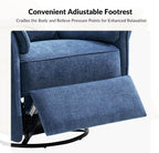 Modern Power Swivel Rocker Recliner Chair with USB Port and Storage Bags, Nursery Glider Recliner with Adjustable Headrest and Armrests, , GREENGARD, FSC, CertiPUR-US® Certified, White