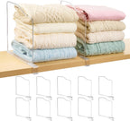 Vtopmart 12 Pack 12in Height Shelf Dividers for Closet Organization, Clear Plastic Closet Shelf Dividers of Upgrade 12in for Maximizing Vertical Space Storage, Organizing Sweater, Jeans, Shirts, Bags
