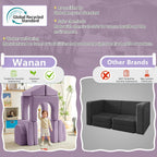 wanan Kids Couch 10PCS, Modular Kids Play Couch for Playroom Bedroom, 10 in 1 Multifunctional Kid Sofa for Playing, Creativing, Sleeping, Indoor Toddler Couches for Boys and Girls (Blueberry)