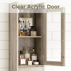 IRONCK Tall Bathroom Cabinet with Drawer and Door, 71" H Slim Freestanding Narrow Storage Cabinet with Adjustable Shelves, Retractable Toilet Paper Rod, for Small Spaces, 11.8" W Rustic Maple