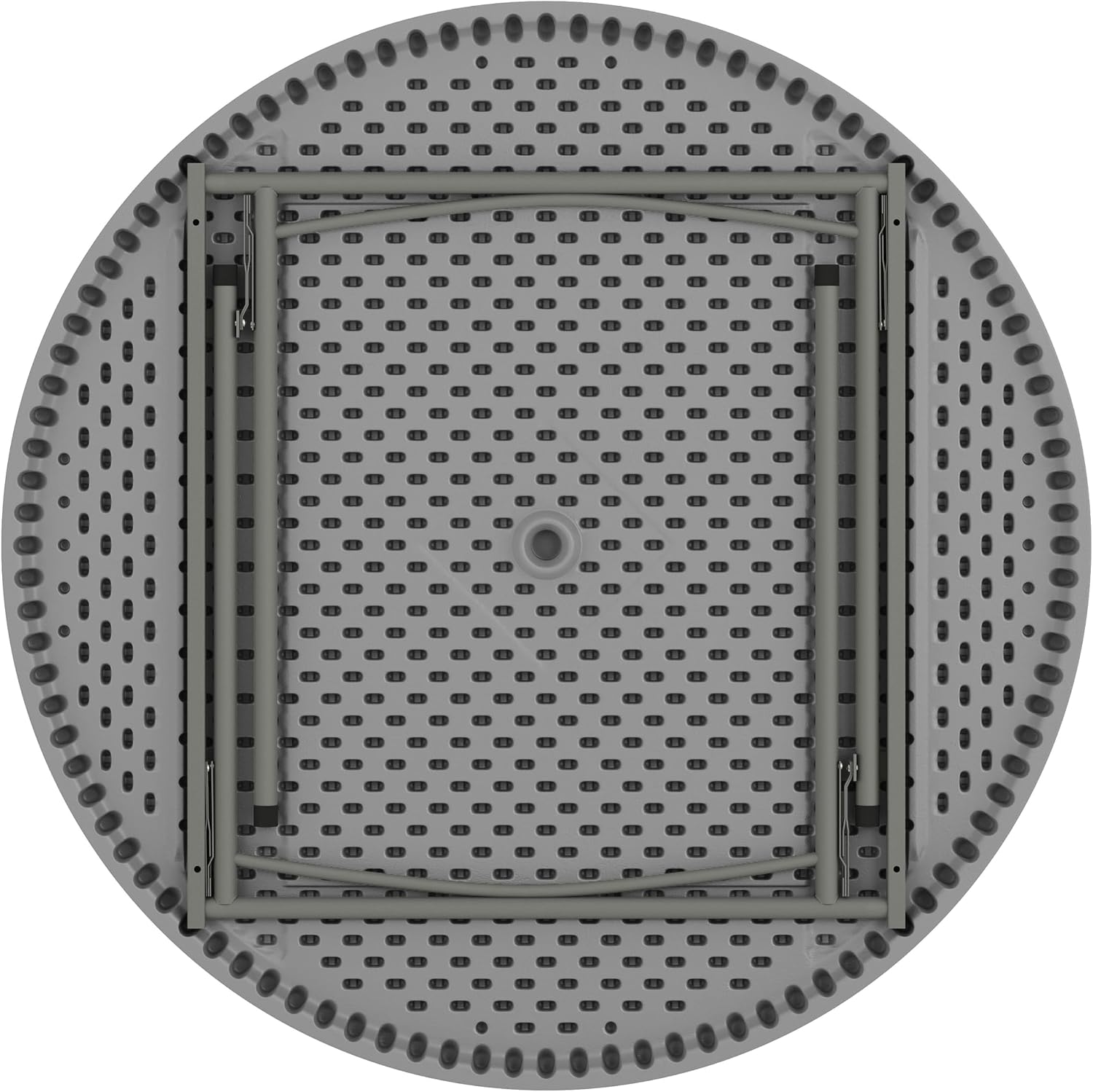 Flash Furniture Kathryn 4' Round Plastic Folding Event Table for Parties and Trade Shows, Portable Indoor/Outdoor Event Banquet Table, Granite Dark Gray