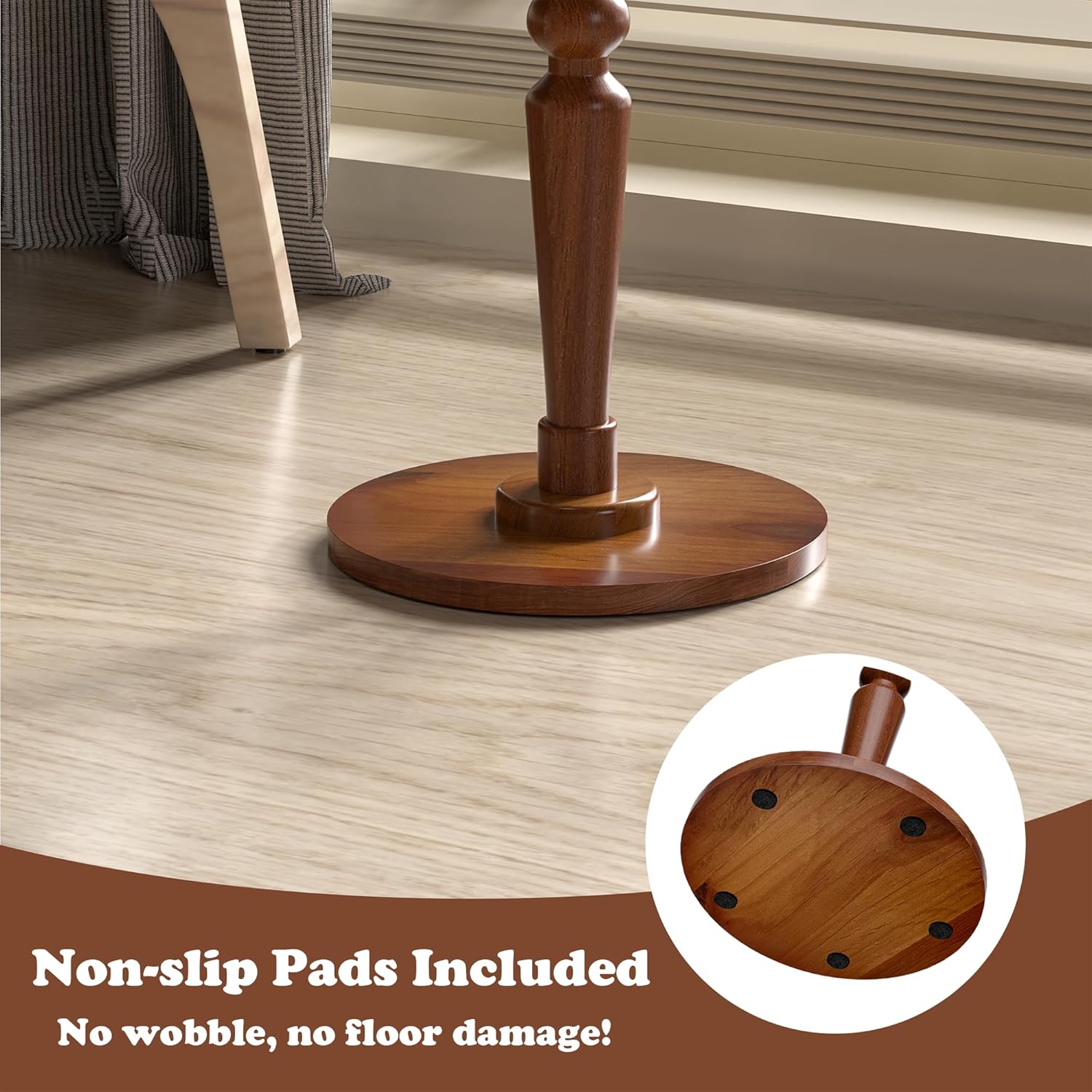 Small Wooden Round Side Table - Accent Nightstand Pedestal Table for Living Room, Bedroom - Compact Coffee Table, Tea Table, Drink Table, End Table for Small Spaces, Corners, Office