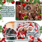 Zhengmy 15 Pcs 24 Inch Christmas Wreath Storage Bags Transparent Wreath Storage Container Bulk Wreaths Box with Dual Zippers and Handles for Xmas Holiday Wreaths Garland