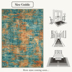 Lansny Abstract 2x6 Runner Rug, Washable Runners for Hallway, Rubber Backed Non-Slip Kitchen Runner Rug, Print Faux Wool Entryway Runners Indoor, Thin Floor Carpet for Bedroom Hall Entry Colorful