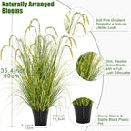 3FT Artificial Reed Grass Artificial Tall Grass Plants Outdoor Indoor ,Fake Plants & Flowers in Pot-Housewarming gifts For Living Room Office Bedroom Decor