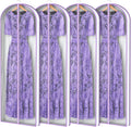Zilink 72” Clear Garment Bags for Long Dresses Wedding Dress Bags for Gowns Long with 3" Gussted Dress Storage Bags Hanging for Long Evening Dresses, Winter Fur Coat, Prom Dresses, 4-Pack