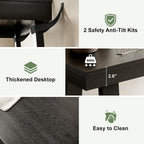 Black Console Table, 43.5 Inch Narrow Black Entryway Table with 2-Tier Storage, 500lbs Heavy Duty Sofa Table Behind Couch, Hallway Entry Table for Small Spaces, Living Room & Foyer