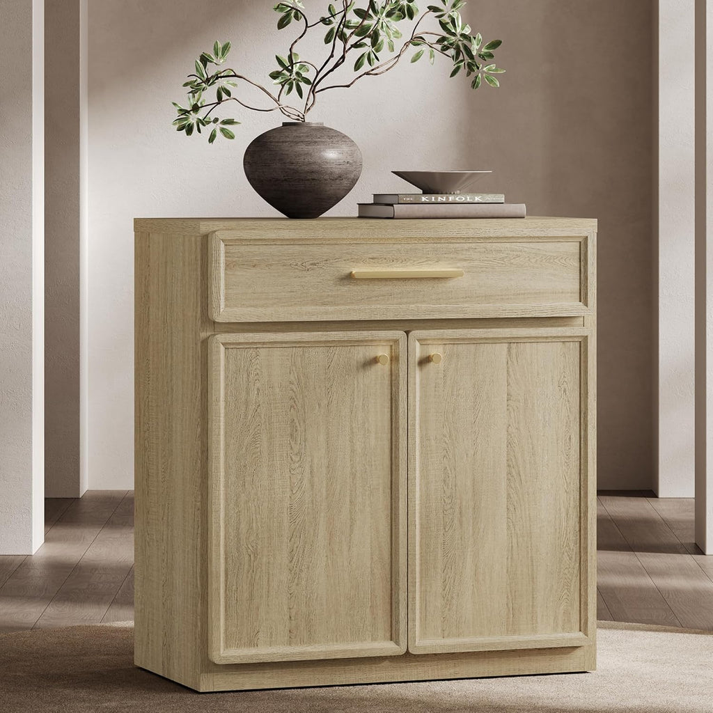 SICOTAS Buffet Cabinet with Storage Tall Modern Console Storage Cabinet with Doors and Shelves 30" Long Wooden Sideboard Credenza Buffet Table Coffee Bar for Living Room Kitchen Dining Room Entryway