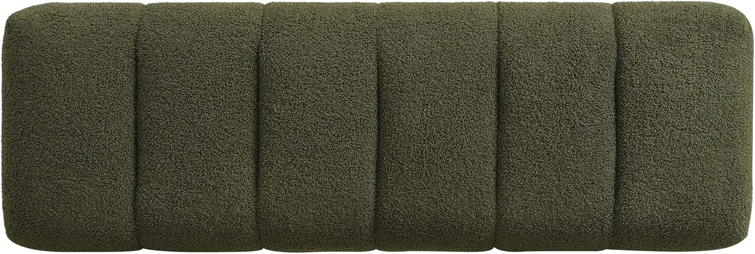 Christopher Knight Home Manila 50" Boucle Fabric Dining Bench, Rectangular Upholstery Ottoman Bench, Bedroom End of Bed Footstool, Living Room Extra Seat Footrest, No Assembly Needed, Jungle Green