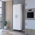 Spacious White Tall Pantry Cabinet with 5 Shelves - Kitchen Cupboard Organizer Storage