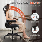 BOLISS Microleather 400lbs Office Chair High-Back Ergonomic Desk Chair with Extra-Thick High-Density Foam Seat, Adjustable Headrest, 90° Flip-Up Arms, and Rocking Tilt for Home & Office