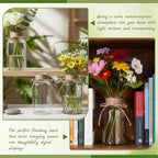 Mason Jar Glass Vases 12 Pack, Clear Wedding Centerpiece Vases | Rustic Farmhouse Style, Boho Decor, Bud Vase Design, Home Table Decoration, Party Decor, Vintage Display, Floral Arrangement